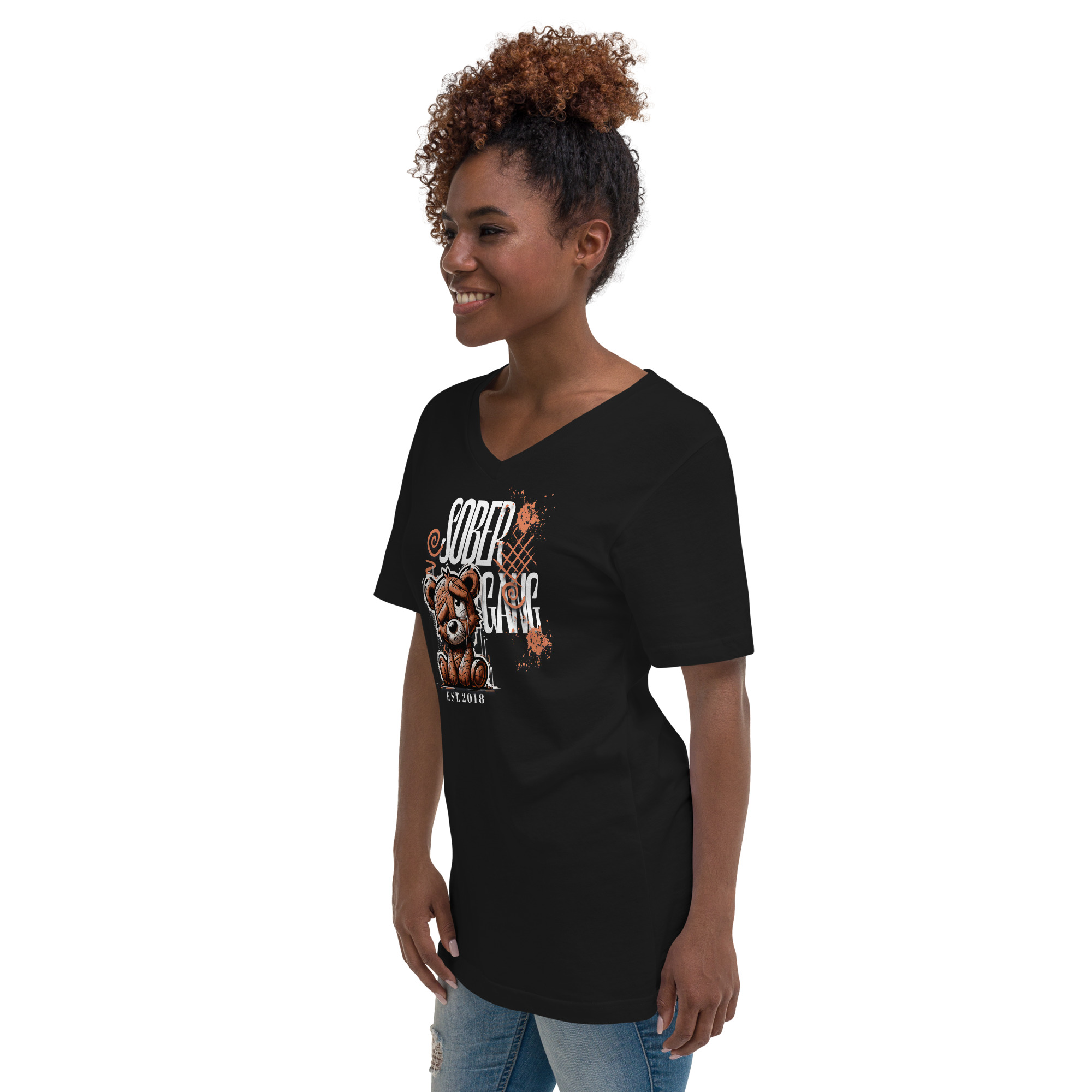 Unisex Short Sleeve V-Neck T-Shirt - Image 2
